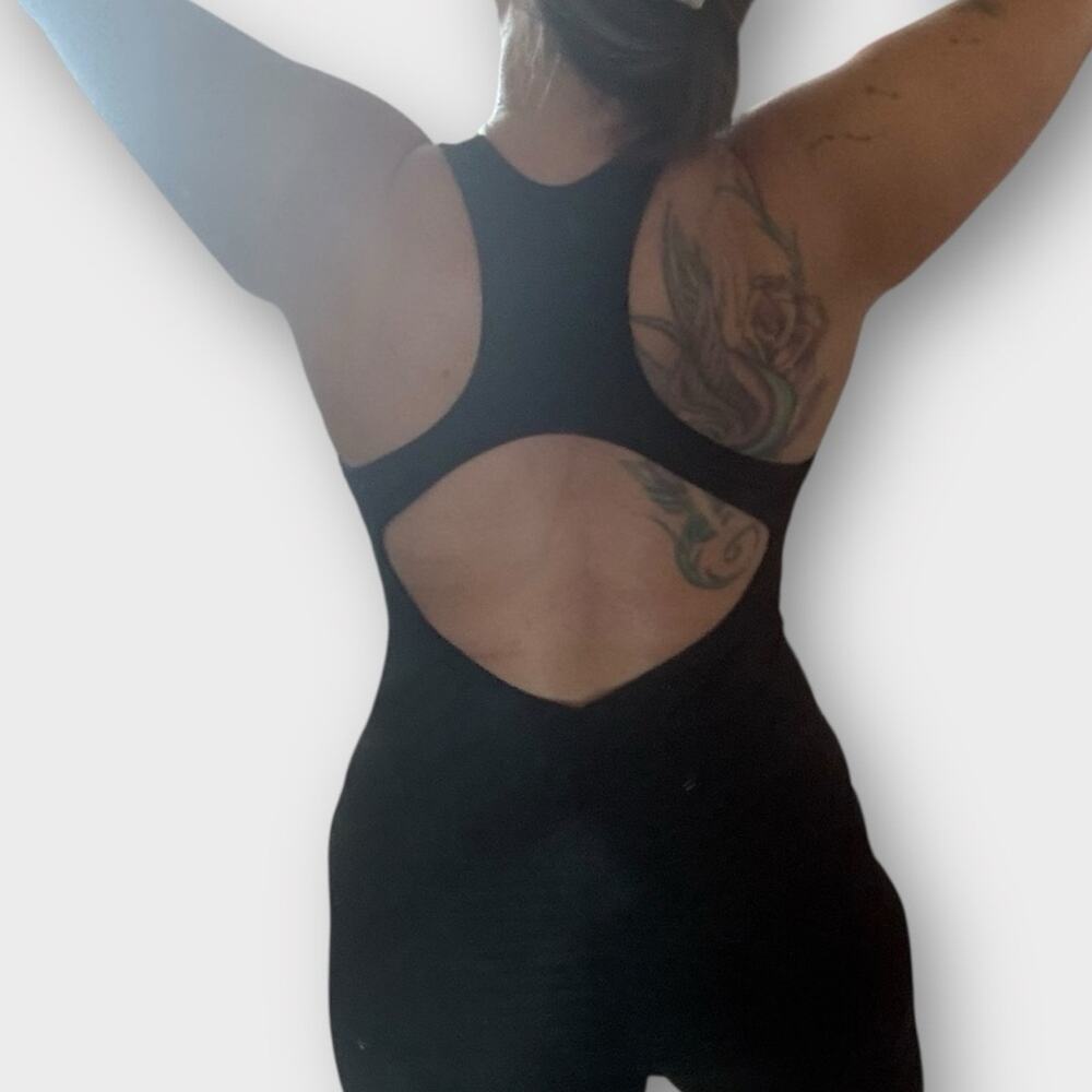 Fashion Nova halter zip up black compression Athlesure  jumpsuit - Picture 7 of 10